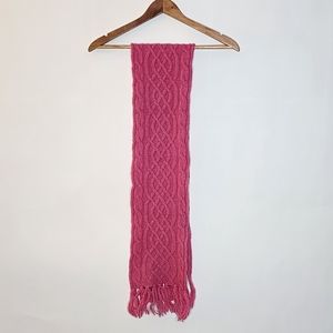 Pink Y2K Cable Knit Wool Blend Scarf